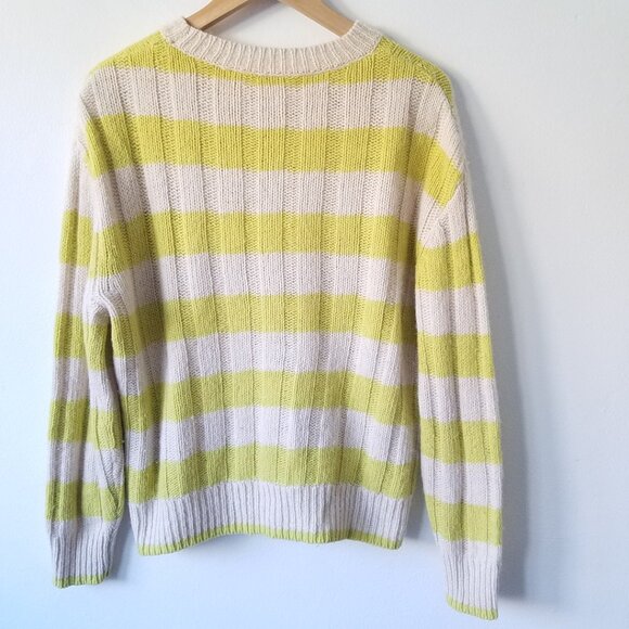 Lanius Wool Alpaca Blend Crew Neck Striped Relaxed Pull Over Sweater Size 36 - Picture 2 of 13